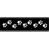 Cellotape 1-7/8"X25 Yds-Paw Prints Black On White