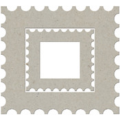 Die-Cut Grey Chip Embellishments-Holiday Stamp