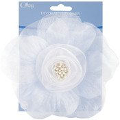 Sheer Flower 5"-White