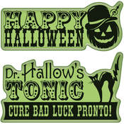 Halloween Mini Cling Stamps-Medicine Show Signage