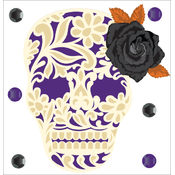 Jolee's Halloween Stickers-Lacey Skull With Rose