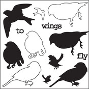 Clear Photopolymer Stamps 4"X4"-Wings To Fly Birds