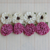 Ruffle Blossoms Fabric Flowers 1" 8/Pkg