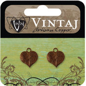 Vintaj Metal Accent-Teensie Nouveau Leaf 13x12mm