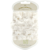 Pleated Organza Ribbon 1.125'x1yd-White