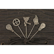 Craftsman Vintage Metal Pins 5/Pkg