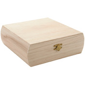 Unfinished Wood Purse Box-7-5/8"X7-1/8"X2-1/2"