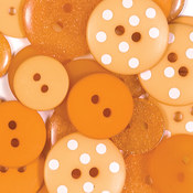 Monochromatic Button Assortment 24/Pkg-Tangerine