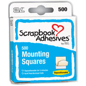 Repositionable Mounting Squares 500/Pkg-White, .5"