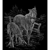 Silver Foil Engraving Art Kit 8"X10"-Mare &amp; Foal