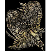 Gold Foil Engraving Art Kit 8"X10"-Owls