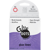 Glue Dots 1" Glue Line Roll-200 Clear Lines