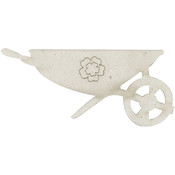 Die-Cut Grey Chipboard Embellishments-Wheel Barrow