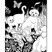 Color-In Velvet Poster 16"X20"-Puppies/Kittens
