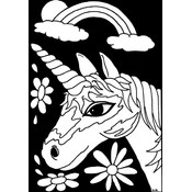 Color-In Velvet Poster 6"X9"-Unicorn Face