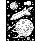 Color-In Velvet Poster 6"X9"-Outer Space