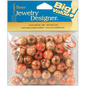 Wood Barrel Beads 12mm 60/Pkg-Printed