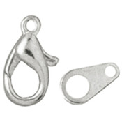 Blue Moon Small Lobster Clasp W/Tag 18/Pkg-Silver