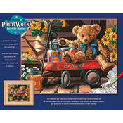 Paint By Number Kit 14"X11"-Teddy In Wagon