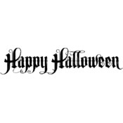 Red Rubber Stamp-Halloween Scroll 1.5"X5"