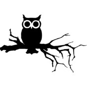 Red Rubber Stamp-Owl 2.5"X3.25"
