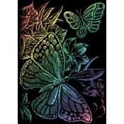Mini Rainbow Foil Engraving Art Kit 5"X7"-Butterfl