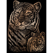 Mini Copper Foil Engraving Art Kit 5"X7"-Tiger &amp; C