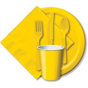 Paper Dinner Plates 9" 24/Pkg-School Bus Yellow