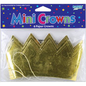 Mini Crowns 6/Pkg-Gold