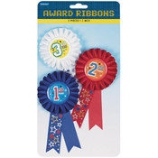 Award Ribbons 6" 3/Pkg-1st, 2nd &amp; 3rd Place
