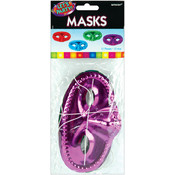 Half Masks 12/Pkg-Assorted Metallic Colors