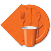 Paper Dinner Plates 9" 24/Pkg-Sunkissed Orange