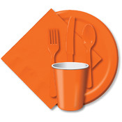Paper Hot &amp; Cold Cups 9 Ounces -Sunkissed Orange