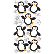 Dimensional Stickers 2.75"x6.75"-Penguins&Snowflak