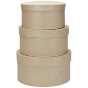 Paper Mache Boxes 3/Pkg-8",9",10" Round