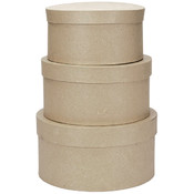 Paper Mache Boxes 3/Pkg-4",5",6" Round