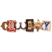 Cowboy Stacked Statement Stickers 2.5"X10"-