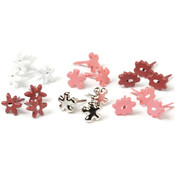 Mini Flower Brads Value Pack 120/Pkg-Valentine (4