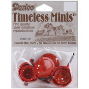 Timeless Miniatures-Red Pots &amp; Lids 4/Pkg
