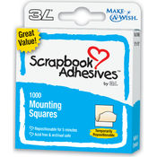 Repositionable Mounting Squares 1000/Pkg-White, .5