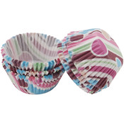 Baking Cups-Bubble Stripes 100/Pkg-Mini