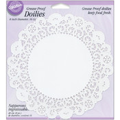 Grease-Proof Doilies-8" White Circle 16/Pkg