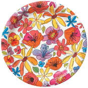 Luncheon Plates 7" 8/Pkg-Hot Flowers