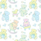 Printed Gift Wrap 30" Wide 5 Foot Roll-Baby Bears