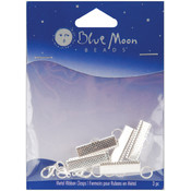 Blue Moon Metal Ribbon Clasps 2/Pkg-Silver