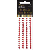 Metal Stickers Nailheads 5mm Round 64/Pkg-Red