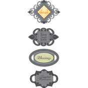 Vintage Metal Expressions  4/Pkg-Antique Silver