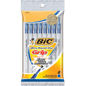 Bic Ultra Round Stic Grip Ball Pens Med. Pt -Blue