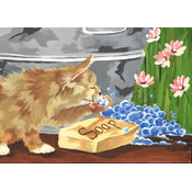 Mini Paint By Number Kit 5"X7"-Bathtime Friends/Ju