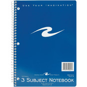 3 Subject Notebook Spiral Bound -Wide Ruled
